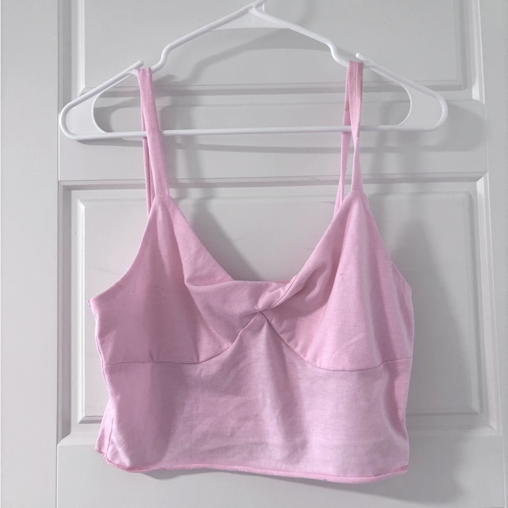 Pink Cropped Tank Top